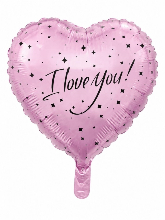 בלון מיילר לב I LOVE YOU ורוד